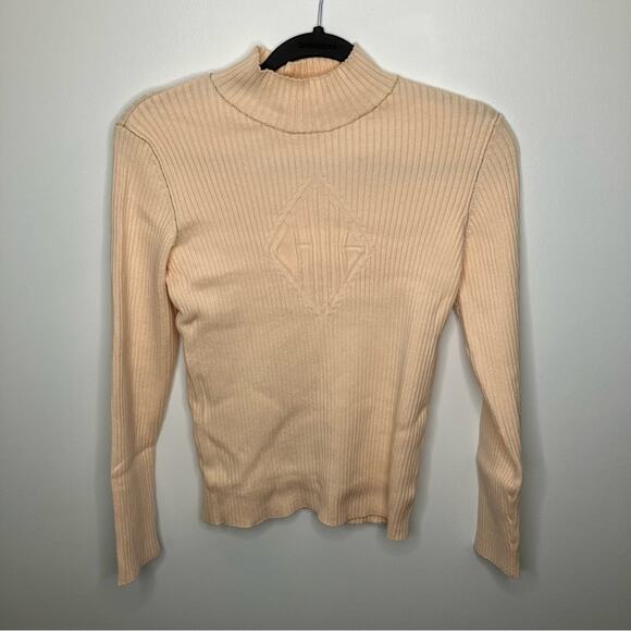 NWT CHLOE Ribbed Knit Collar Jumper Sweater Peach Gold 4 - Picture 3 of 13